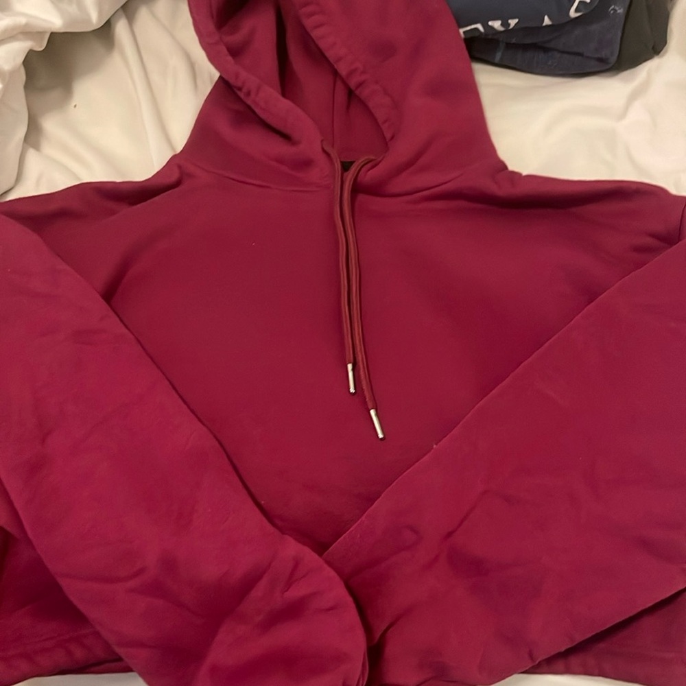 Fuchsia Cropped Hoodie Forever21